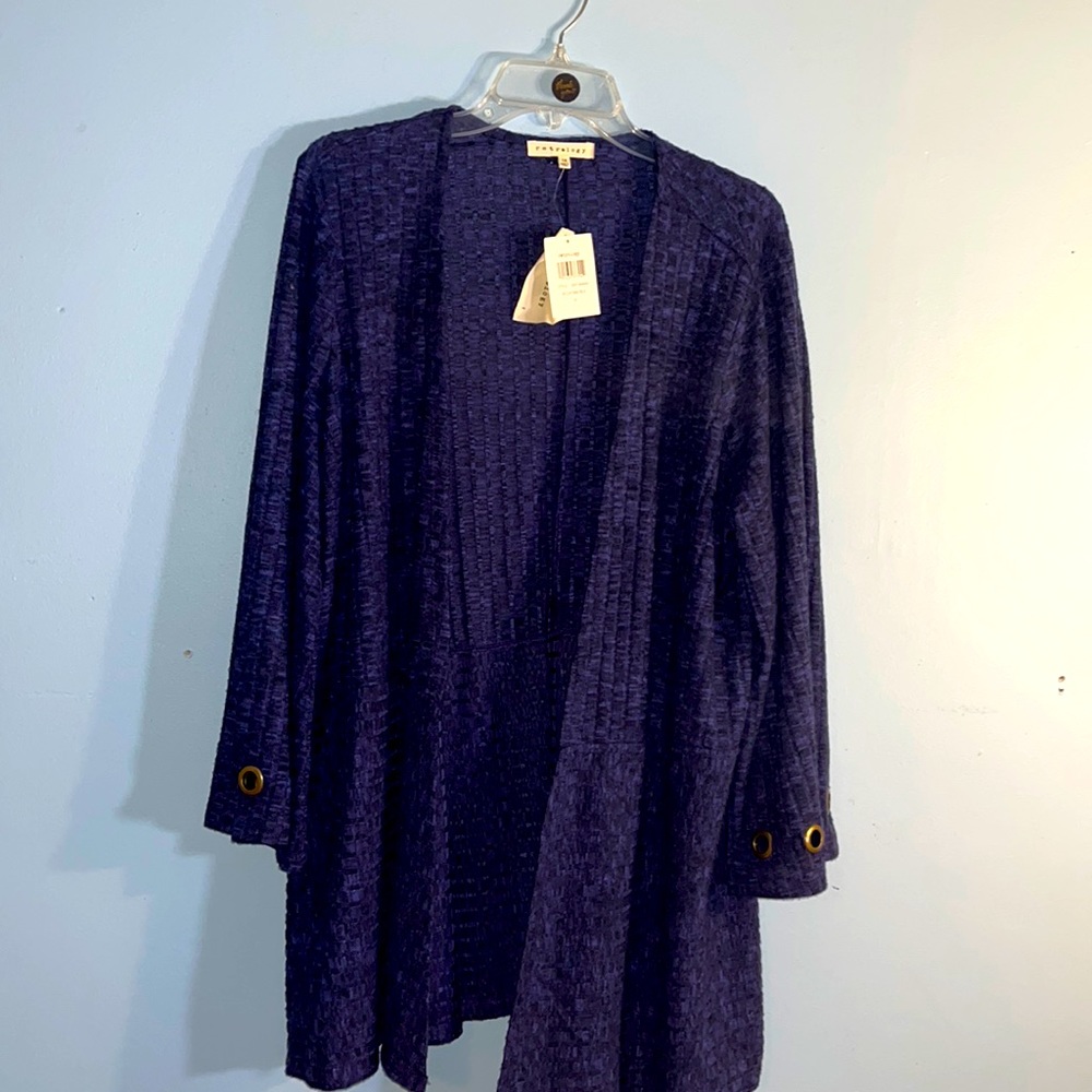 NWT Retrology Black purple plus size bell sleeve cardigan